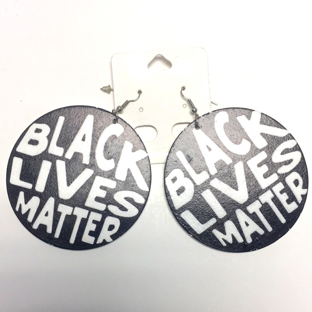 2/$15 Wooden Black Lives Matter Earrings